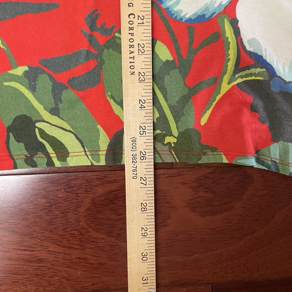 Desigual Red Floral Blouse Top Tunic Trapeze Sidetail Boho Artsy Colorful S B3 - Picture 12 of 12